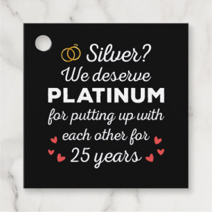 Étiquettes Cadeau 25e anniversaire du Mariage I - Couple drôle d'arg