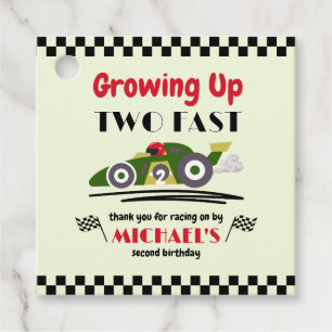 Étiquettes Cadeau 2e anniversaire Grossissant deux voitures Fast Gre