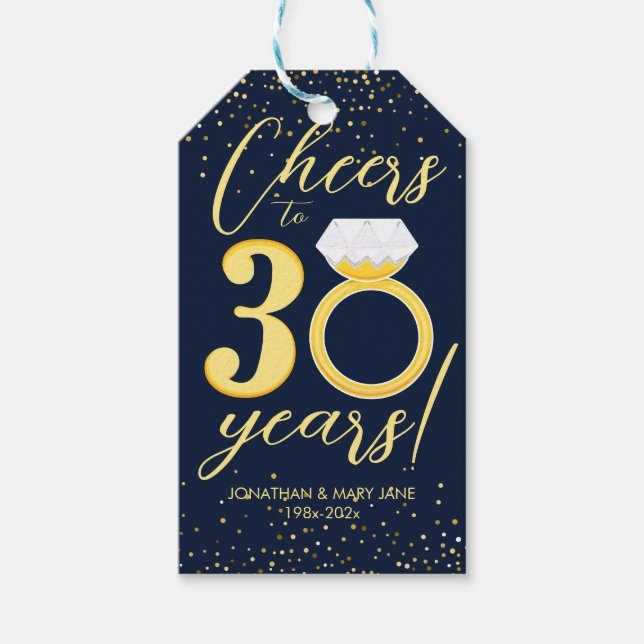Étiquettes-cadeau 30e anniversaire du Mariage (Devant)