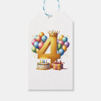 Étiquettes-cadeau 4ème anniversaire doré