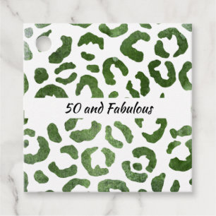 Étiquettes Cadeau 50 et Fabulous Green Cheetah Imprimer Abstrait