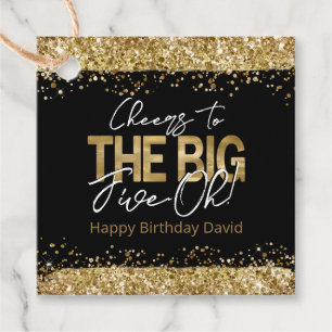 Étiquettes Cadeau 50e anniversaire Cheers Big Five Oh