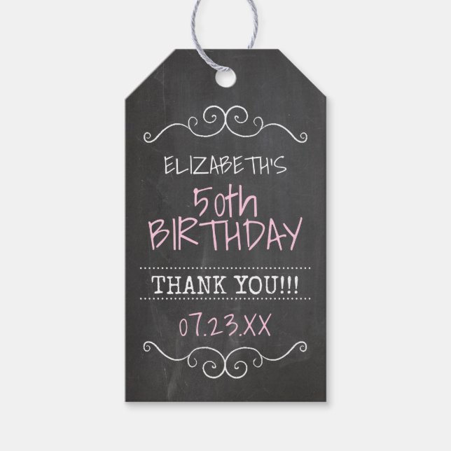 Étiquettes-cadeau 50e anniversaire Merci de fête Faveur invité (Devant)