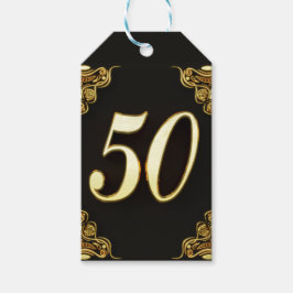 Étiquettes-cadeau 50e anniversaire ou anniversaire Regal Gold et Noi