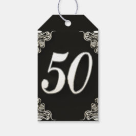 Étiquettes-cadeau 50e anniversaire ou anniversaire Regal Silve et No