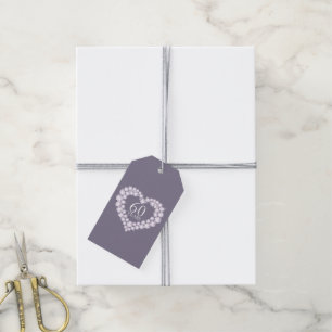 Étiquettes-cadeau 60 ans de diamant de coeur d'effet d'étiquettes d