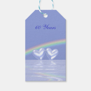 Étiquettes-cadeau 60e anniversaire Coeurs de diamants