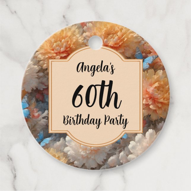 Étiquettes Cadeau 60e fête d'anniversaire (Devant)