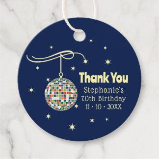 Étiquettes Cadeau 70e anniversaire Groovy Retro pour les amateurs de