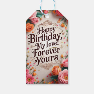 Étiquettes-cadeau "À jamais vôtre : Joyeux anniversaire romantique