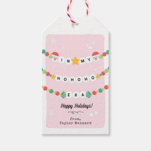 Étiquettes-cadeau À l'ère de Noël Branché Amitié Bracelet rose