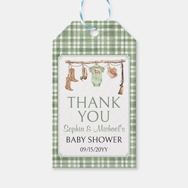 Étiquettes-cadeau A little hunter Baby Shower (Devant)