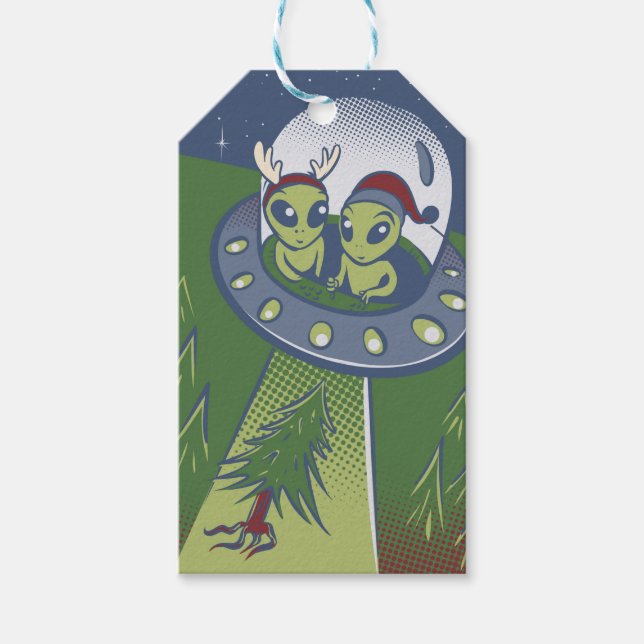 Étiquettes-cadeau Abduction de Christmas (Devant)