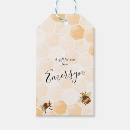Étiquettes-cadeau Abeille aquarelle