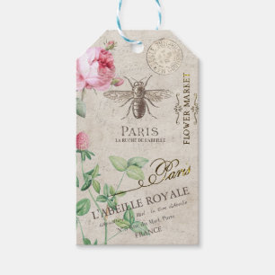 Étiquettes-cadeau Abeille française et fleur Miel Apiaire personnali