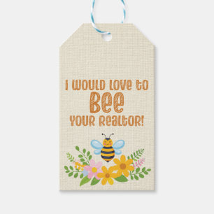 Étiquettes-cadeau Abeille modifiable POP-BY pour les revendeurs, cad