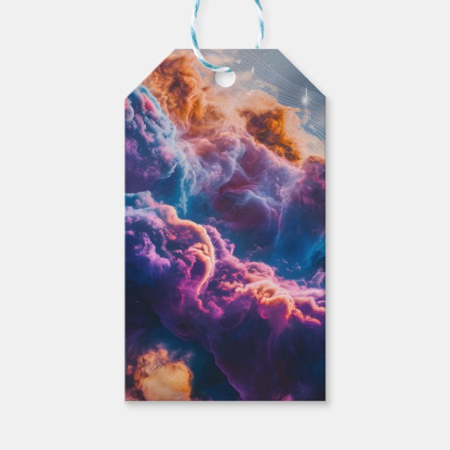 Étiquettes-cadeau Abstract Space Nebula Art - Colorful Cosmic (Devant)