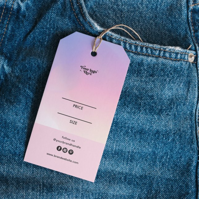 Étiquettes-cadeau Abstrait Rainbow Pastel Gradient Logo Prix Hang (Créateur téléchargé)