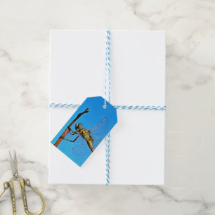 Étiquettes-cadeau Accrochez-Vous À La libellule Artistique Contre Le