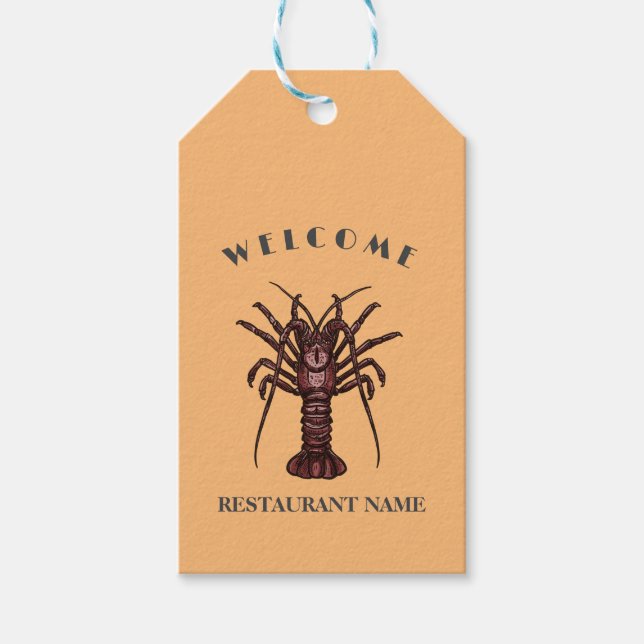 Étiquettes-cadeau Accueil de fruits de mer modernes Lobster Restaura (Devant)