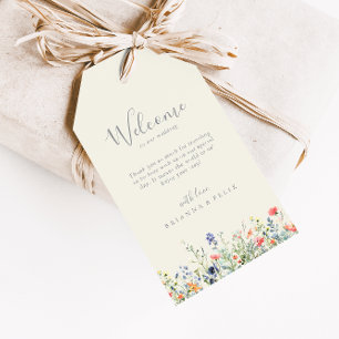Étiquettes-cadeau Accueil du Mariage de Fleur sauvage multicouleur