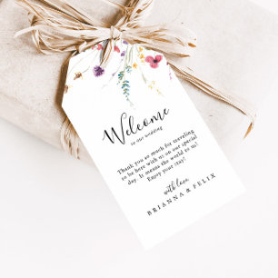 Étiquettes-cadeau Accueil Mariage floral sauvage couleur classique