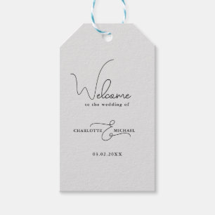 Étiquettes-cadeau accueil mariage moderne minimal