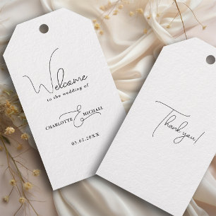 Étiquettes-cadeau accueil mariage moderne minimal