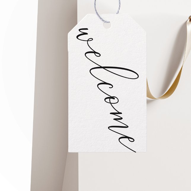 Étiquettes-cadeau Accueil Mariage moderne noir et blanc (Créateur téléchargé)