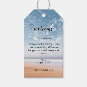 Étiquettes-cadeau Accueil personnalisé de la scène de plage multicol