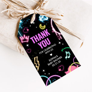 Étiquettes-cadeau Adolescent Neon Treizième Anniversaire Fête Favori