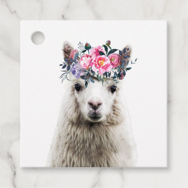 Étiquettes Cadeau Adorable Alpaca (Devant)