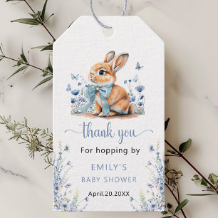 Étiquettes-cadeau Adorable Bunny Fleur sauvage Baby shower garçon