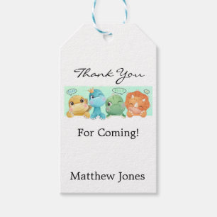 Étiquettes-cadeau Adorable Petit Dinosaure Baby shower Merci