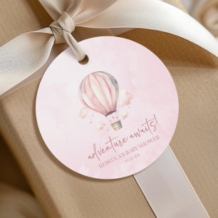 Étiquettes Cadeau Adventure Attend ! Baby shower de ballon à air cha