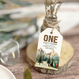 Étiquettes-cadeau Adventure Attend Happy Camper Anniversaire Favoris