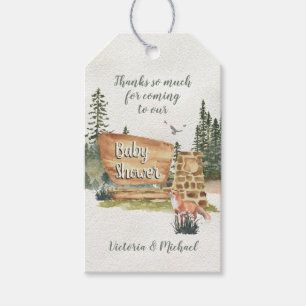 Étiquettes-cadeau Adventure Woodland Parc national du Baby shower Sq