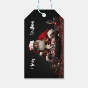 Étiquettes-cadeau Afrique Amérique Père Noël Candy Land