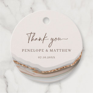 Étiquettes Cadeau Agate Merci en marbre pierre Favoriser les balises