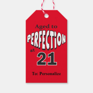 Étiquettes-cadeau Âgé à la perfection à 21