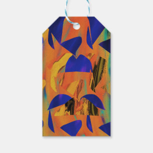 Étiquettes-cadeau Agnosthésie - Coupes Bleues Orange Abstraites