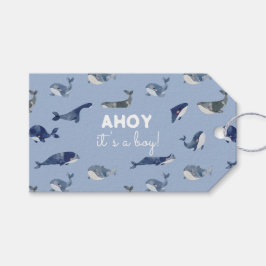 Étiquettes-cadeau AHOY C'est un Baby shower de baleines