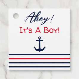 Étiquettes Cadeau Ahoy C'est un garçon ! Baby shower nautique