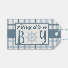 Étiquettes-cadeau Ahoy C'est un garçon Baby shower nautique