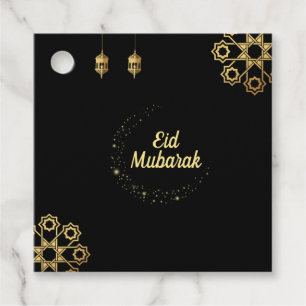 Étiquettes Cadeau Aïd Moubarak / Ramadan Kareem Personnaliser d'or