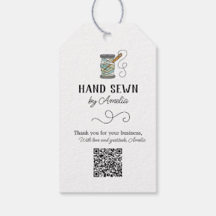 Étiquettes-cadeau Aiguille et Fil Calligraphie Merci pour la Couture