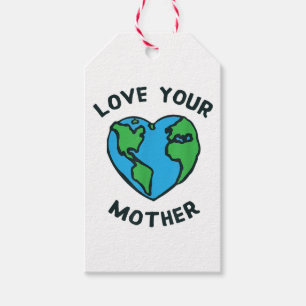 Étiquettes-cadeau Aimez Votre Mère Terre Cœur