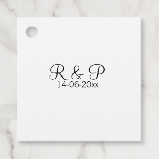 Étiquettes Cadeau Ajouter monogramme nom couple ajouter date année m