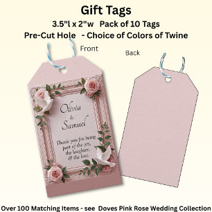 Étiquettes-cadeau Ajouter Noms & Message, Roses Roses & Mariage Colo