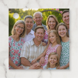 Étiquettes Cadeau Ajouter une Personnaliser photo de réunion de fami